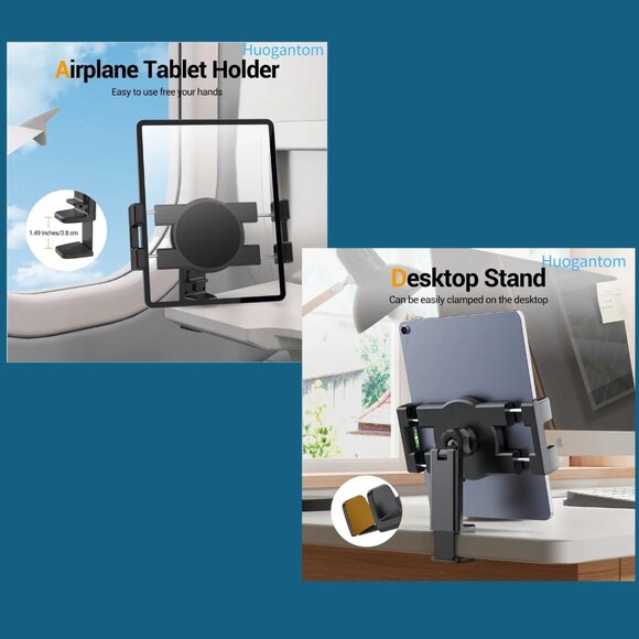 Tablet Holder for Desk or Airplane - Picture 1 of 6